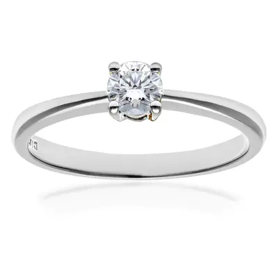 (P) Jewelco London Platinum Engagement Ring, H/SI Certified Diamond, Round Brilliant, 0.25ct