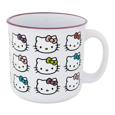 Hello Kitty 20 oz Hello Kitty Rainbow Bows Ceramic Camper Mug, White