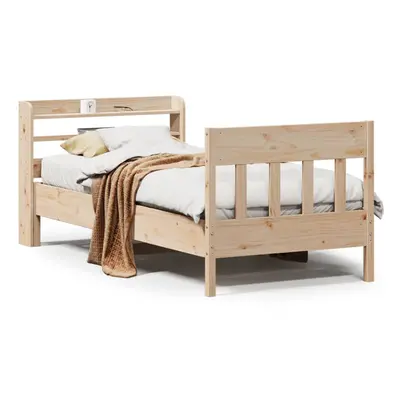 vidaXL Bed Frame with Headboard Bed Base Bedstead 100x200 cm Solid Wood Pine