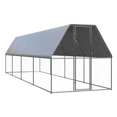 vidaXL Chicken Cage Chicken Run Cage Chicken Coop Hen House Galvanised Steel