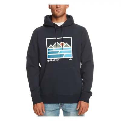 (M, Navy Blazer) Quiksilver Mens Landscape Lines Hooded Sweatshirt Hoody Hoodie - Navy Blazer