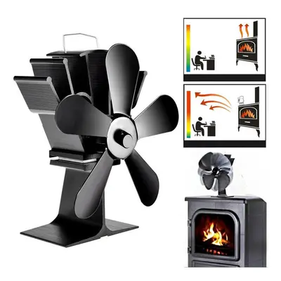 8.8inch Blades Fireplace Fan Wood Burner Stove Thermal Heat Power Fan