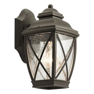 Outdoor IP44 Bulb Wall Light Lantern Olde Bronze LED E27 60W d01824