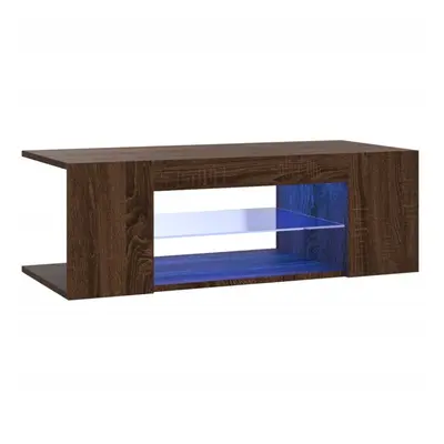 (Brown oak) vidaXL TV Cabinet with LED Lights 90x39x30 cm Bedroom Furniture Multi Colours