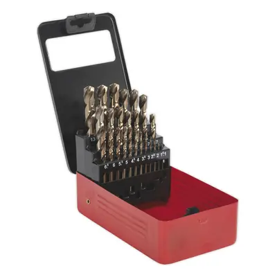 25 Piece Fully Ground HSS Cobalt Drill Bit Set - 1mm to 13mm - Split Point Tip