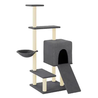 (dark grey) vidaXL Cat Tree Cat Tower with Sisal Scratching Posts Cat Cando Light Grey