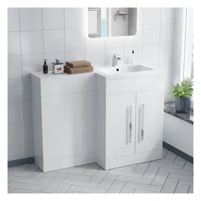 Aric RH 1100mm Vanity Basin & WC Unit White