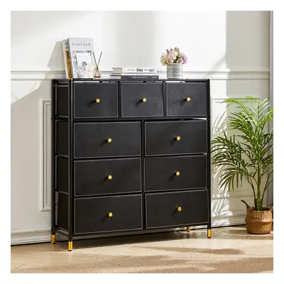 Black Minimalism Drawer Storage Cabinet with Removable Drawers