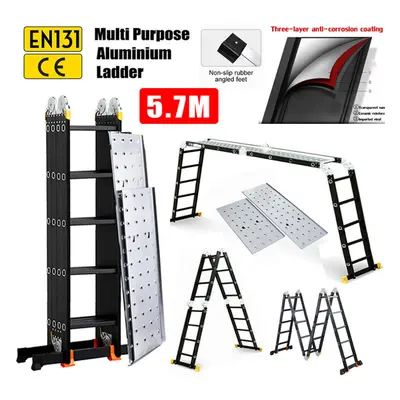 5.7M Multi-Purpose Aluminium Folding Combination Ladder Platform