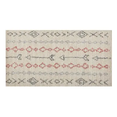 Cotton Area Rug x cm Beige DISPUR