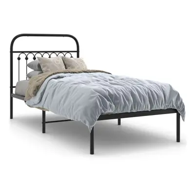 (black, x cm/ with headboard) vidaXL Metal Bed Frame with Headboard and Footboard Bed Base White