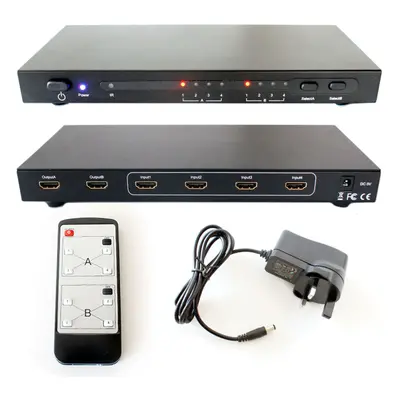 4x2 HDMI Matrix Full HD Input Output Multi Room Distribution Splitter/Switch Box