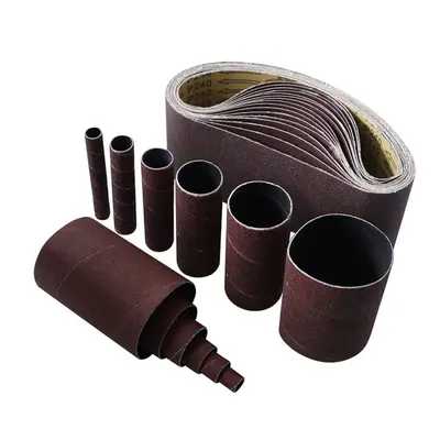 18pcs 80/120/240 Grits Aluminum Oxide Sanding Belts Spindle Sanding Sleeves for 4x24inch Belt Sa