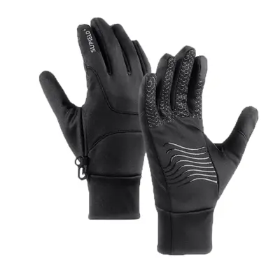 (Black) Waterproof Touch Screen Gloves Winter Warm Motorcycle Riding