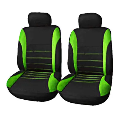 (Green) Pack Universal Car Seat Cover Set Front Rear Head Rests Full Set Auto Cover