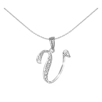 Jewelco London 9ct White Gold Pave Set Round G SI 0.06ct Diamond Identity Script Initial ID Char