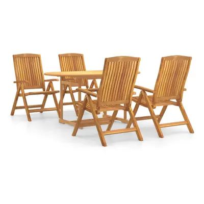 (round, cm table length piece) vidaXL Garden Dining Set Solid Wood Teak Patio Table 5/7/9 Piece 