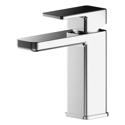 Square Eco Mono Basin Mixer Tap & Push Button Waste - Chrome