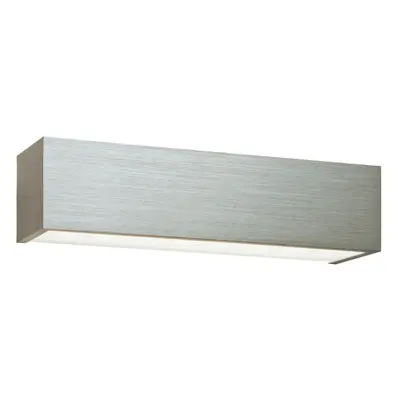 LED Box Wall Light Warm White Brushed Aluminium & Frosted Glass Bedside Lamp