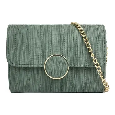 (Light Green) Women Shoulder Bag Crossbody Messenger Chain O-Ring Clutch Small