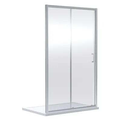 Ruwa 6mm Toughened Safety Glass Sliding Shower Door - x 1000mm - Chrome - Balterley