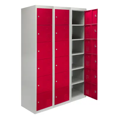 Steel Lockers Doors Lockable Metal Storage Staff Gym Changing Room School Red