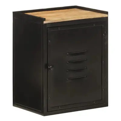 vidaXL Bathroom Cabinet Storage Vanity Unit Cupboard Iron and Solid Wood Mango