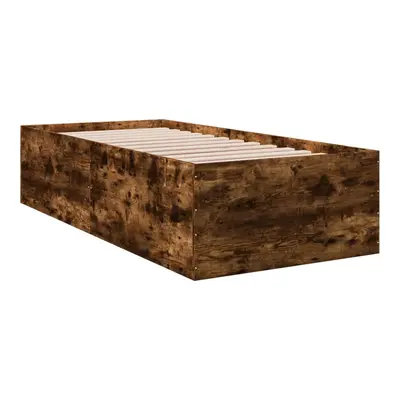 (smoked oak, x cm/ cm) vidaXL Bed Frame Bed Base Sonoma Oak 75x190 cm Small Single Engineered Wo