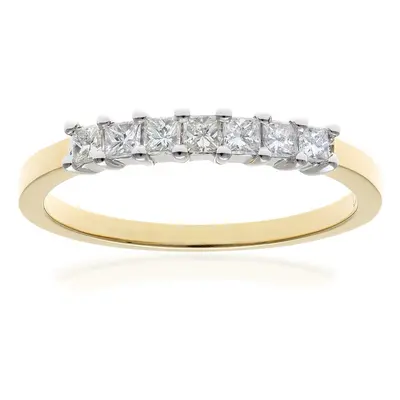 (L) Jewelco London 18ct Yellow Gold Eternity Ring, J/I Certified Diamonds, Princess Cut, 0.33ct