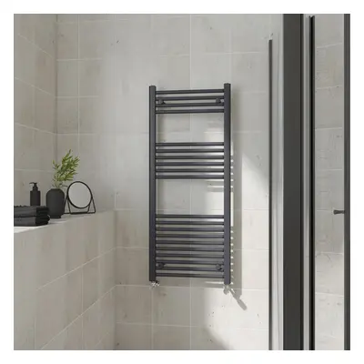 (Straight, 1200x500mm) Warmehaus Heated Towel Rail Anthracite Bathroom Ladder Style Radiator Gre