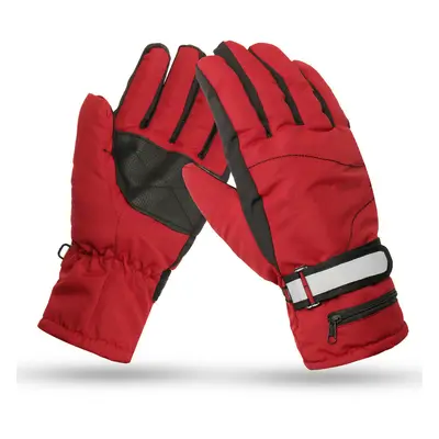 (Red, M) 2000mAh Battery Heated Gloves Motorcycle Hunting Winter Warmer Racing Skiing