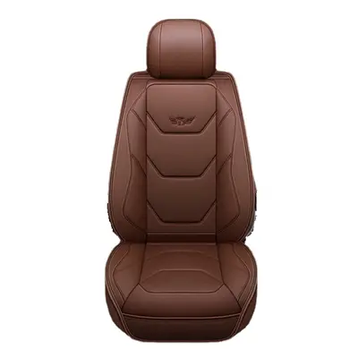 (All Brown) PC Universal Full Car Seat Mat Cover PU Leather Breathable Cushion Pad