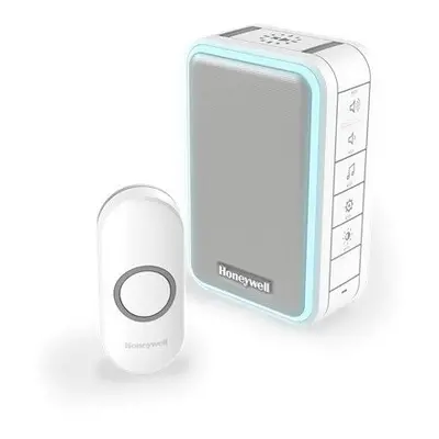 Wireless Portable Doorbell with Halo Light and Push Button Â White