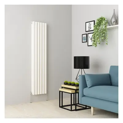 (1600 x 355mm Double, White) Oval Tube Designer Radiator