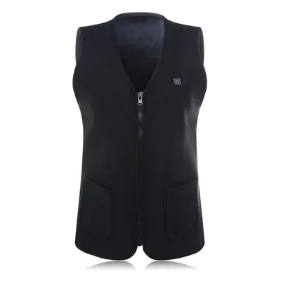 (Black, M) USB Electric Heating Waistcoat Intelligent Temperature Control Outdoor Jacket Winter 