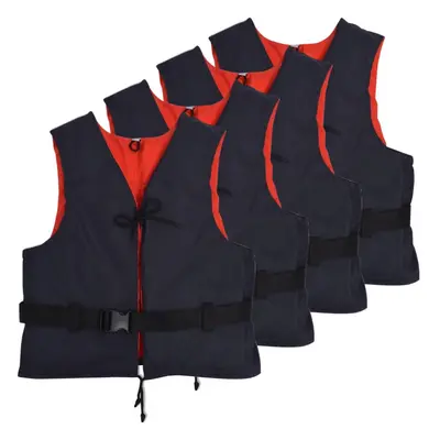 vidaXL 4x Buoyancy Aids 50N 50-70kg Navy Blue Swimming Boating Life Jacket