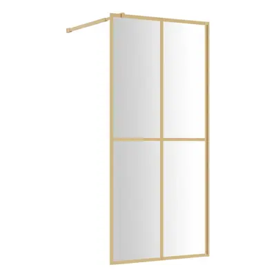 vidaXL Walk-in Shower Wall Bath Screen Shower Screen with Clear ESG Glass Gold