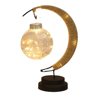 (Warm White light) LED Moon Wishing Ball Modeling Light Crescent Shape Memorial Lamp for Home De