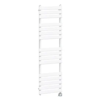 (1600x450mm, White) NRG Pre-Filled Electric Heated Towel Rail Bathroom Radiator Thermostatic War