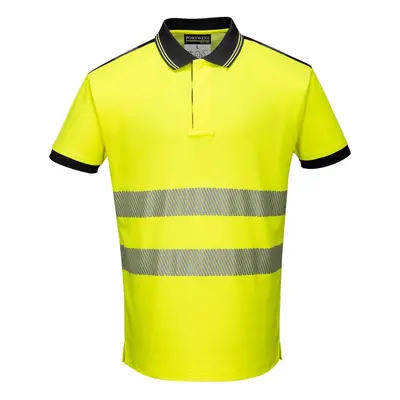 (S, Yellow/Black) Portwest Unisex Adult Hi-Vis Polo Shirt