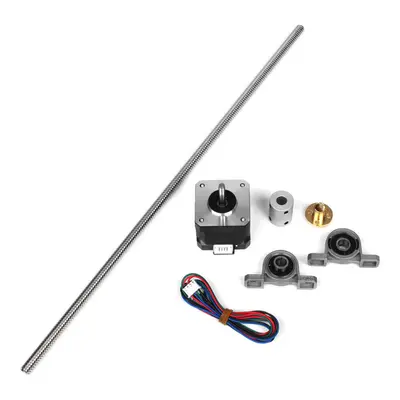 NEMA17 Stepper Motor with 400mm T8 Lead Screw Mounted Ball Bearing and Shaft Coupling