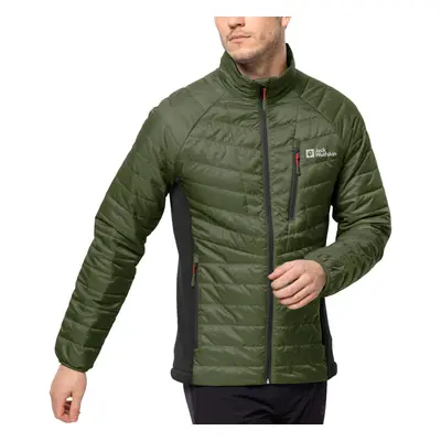 (S, Greenwood) Jack Wolfskin Mens Routeburn Pro Quilted Insulated Warm Outdoor Jacket Coat