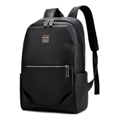 (Black) 15.6 Inch Zipper PU Laptop Bag Business Travel Portable Men's Briefcases Messenger Docum