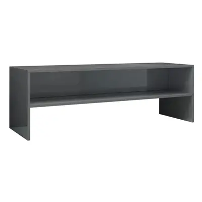 vidaXL TV Cabinet High Gloss Grey Engineered Wood Stand Sideboard Furniture