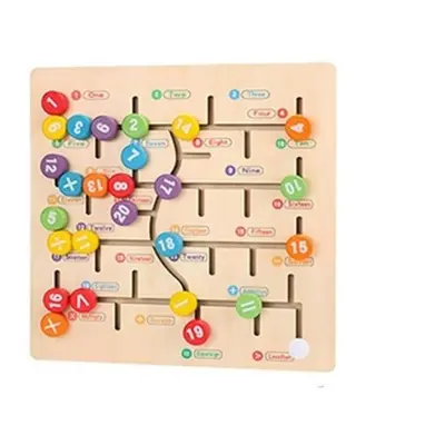 (2) Math Toys Wooden Digitals Alphabet Learning Arithmetic Maze Matching Board Brain Development