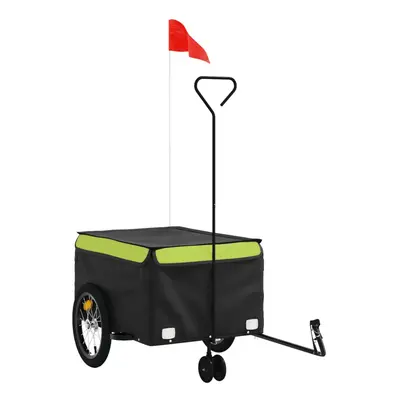 (green, 62.5 x x cm) vidaXL Bike Cargo Trailer Bike Carriage Bicycle Wagon Trailer with Flag Iro