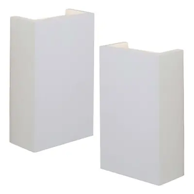 2 PACK LED Twin Wall Light Warm White Primed White (ready to paint) Down Lamp