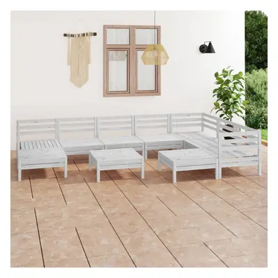 vidaXL Garden Lounge Set Outdoor Lounge Set Piece Solid Wood Pine White