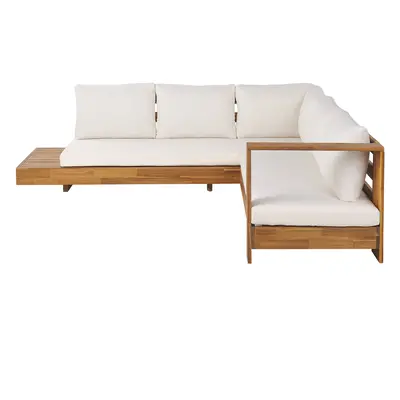 Corner Sofa MARETTIMO Certified Acacia Wood Off-White