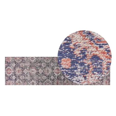 Cotton Runner Rug x cm Blue and Red KURIN